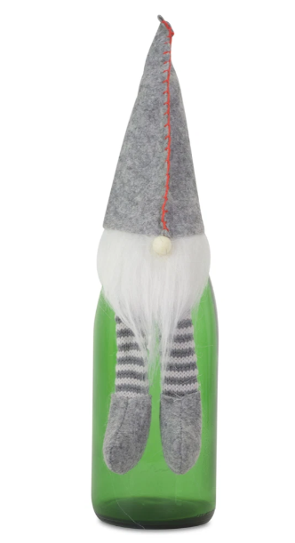 Flaschendeko Santa. Eine festliche Dekoration für Flaschen mit Weihnachtsmann-Motiv.