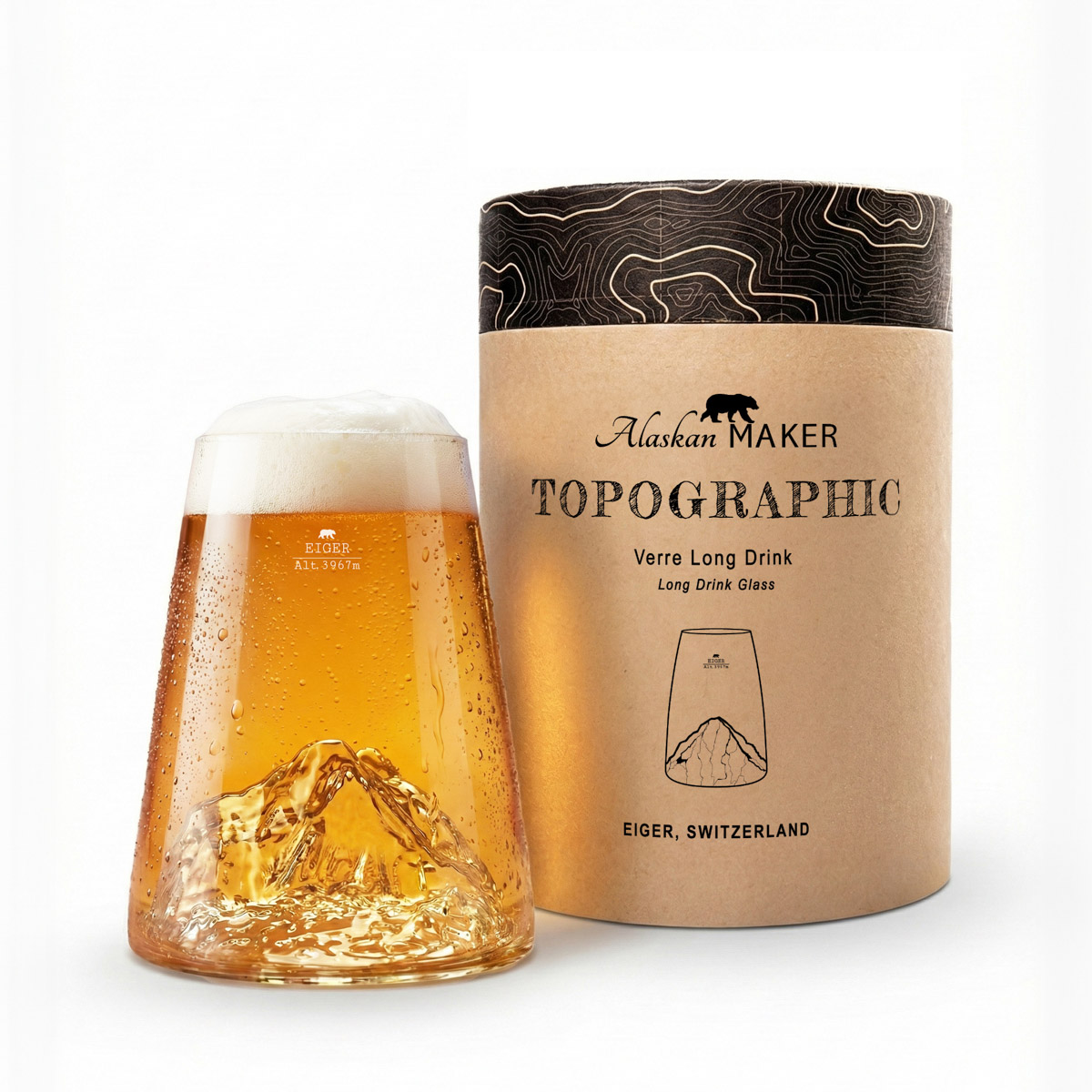 Glas - Topographic Eiger. Das Design ist vom berühmten Eiger inspiriert.