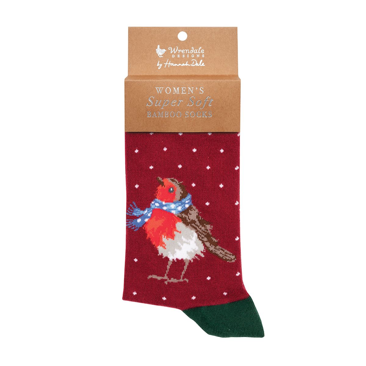 Robin Christmas Socks – Season’s Tweetings Fair Is. Socken mit festlichem Robin-Vogel-Motiv und Weihnachtsdesign.