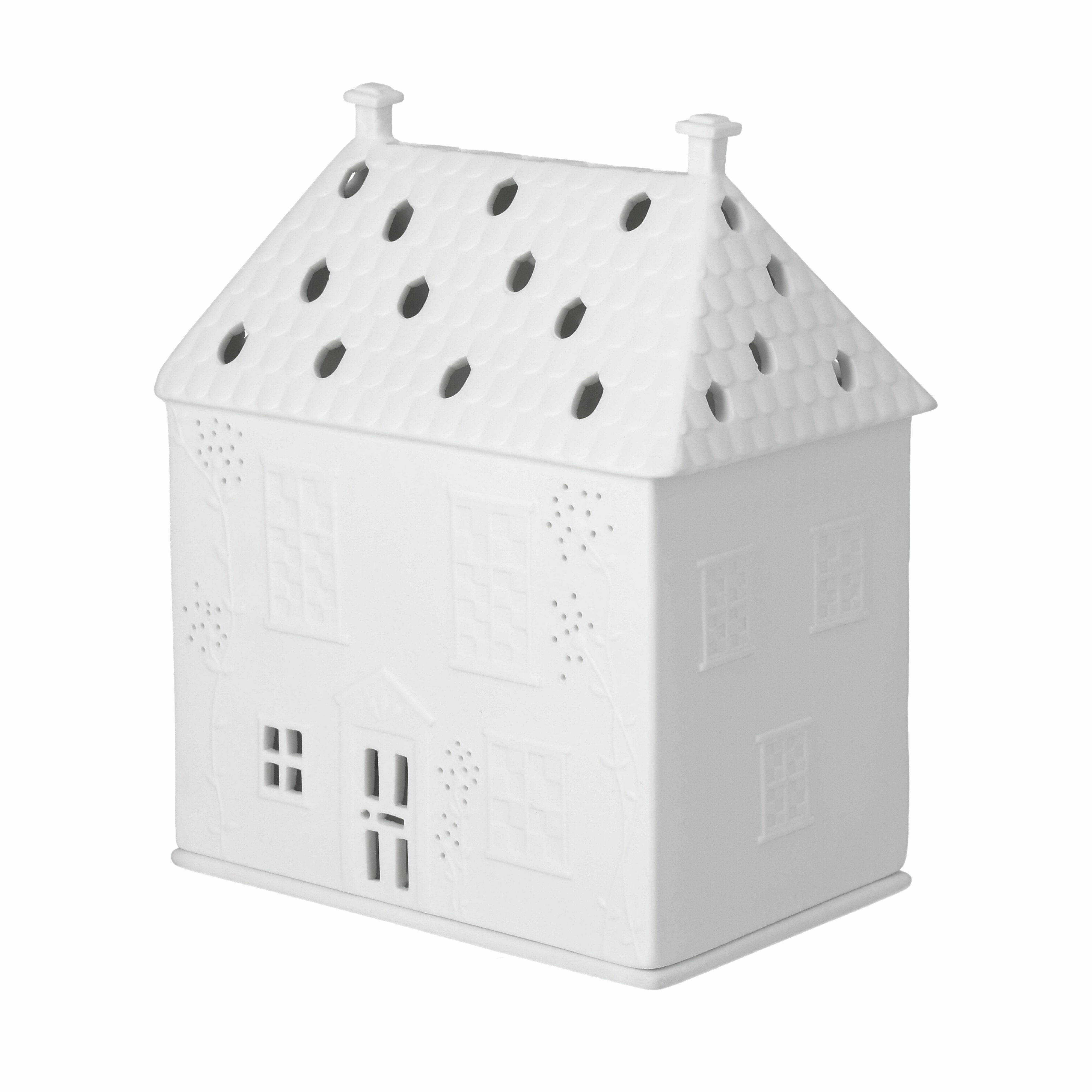 Das Lichthaus im Cottage-Stil ist mit Ranken dekoriert. Es misst 14,8 x 8,8 x 16,5 cm und eignet sich gut als stimmungsvolle Dekoration.