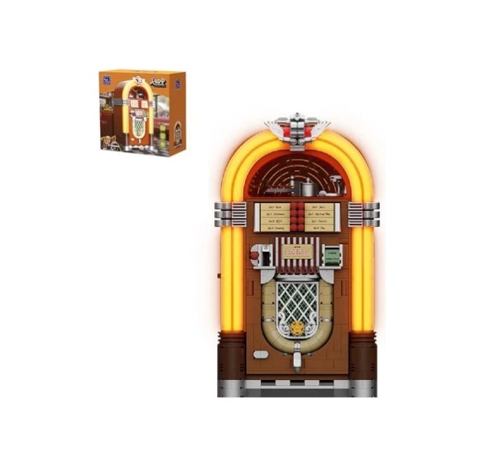 Das Bild zeigt das Produkt Pantasy 85020 Jukebox. Es handelt sich um eine kleine nachgebaute Musikbox im Retro-Stil.