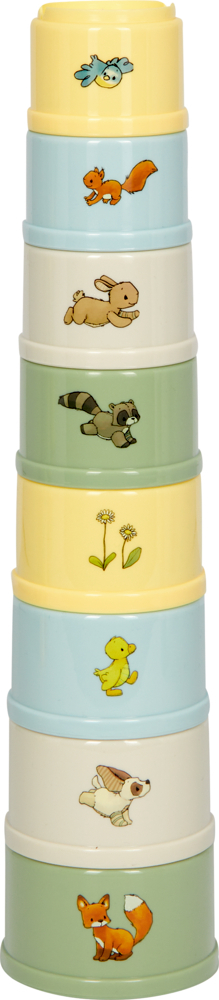 Zu sehen ist das Produkt 'Liebling Tourlonias - Stapelbecher'. Es eignet sich hervorragend für Kleinkinder zum Lernen und Spielen.