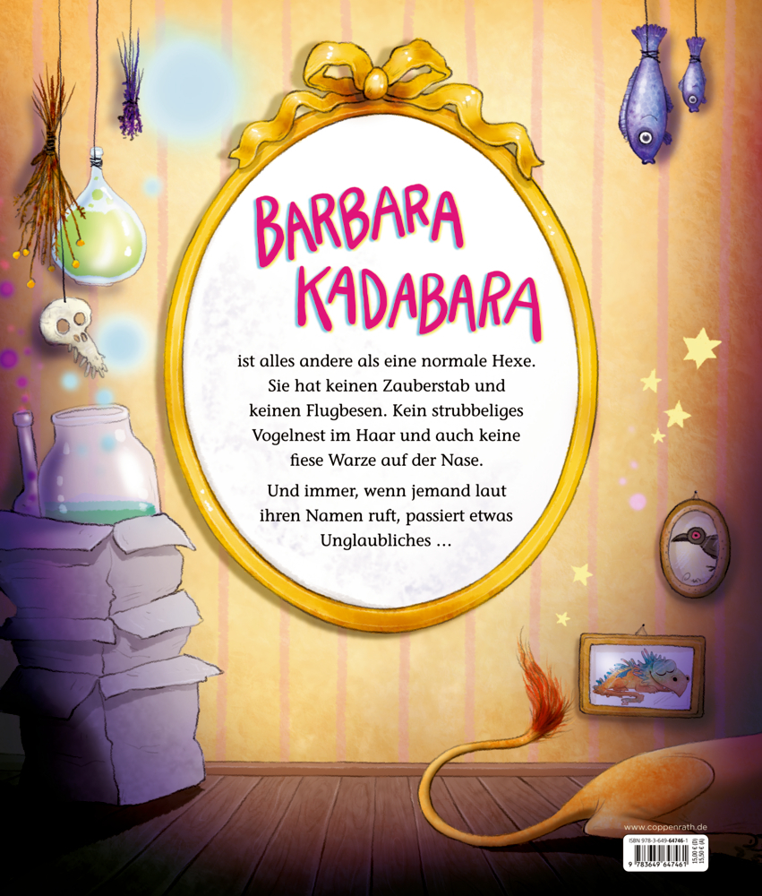 Auf dem Bild ist der Buchrücken von 'Barbara Kadabara' zu erkennen. Es ist ein Buch für junge Leserinnen und Leser.