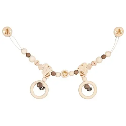 Kinderwagenkette Eichhörnchen mit Clips, natur