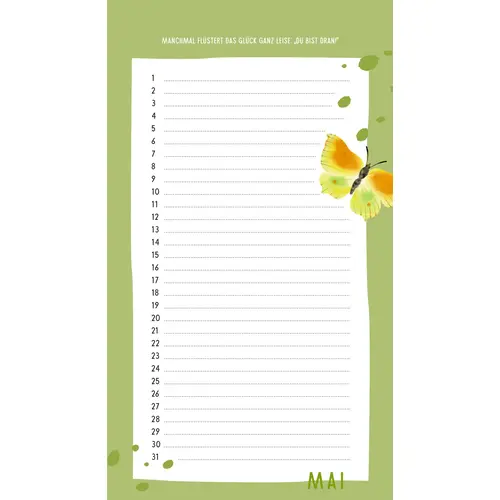 Immerwährender GeburtstagsKalender Vergiss Mein Ni