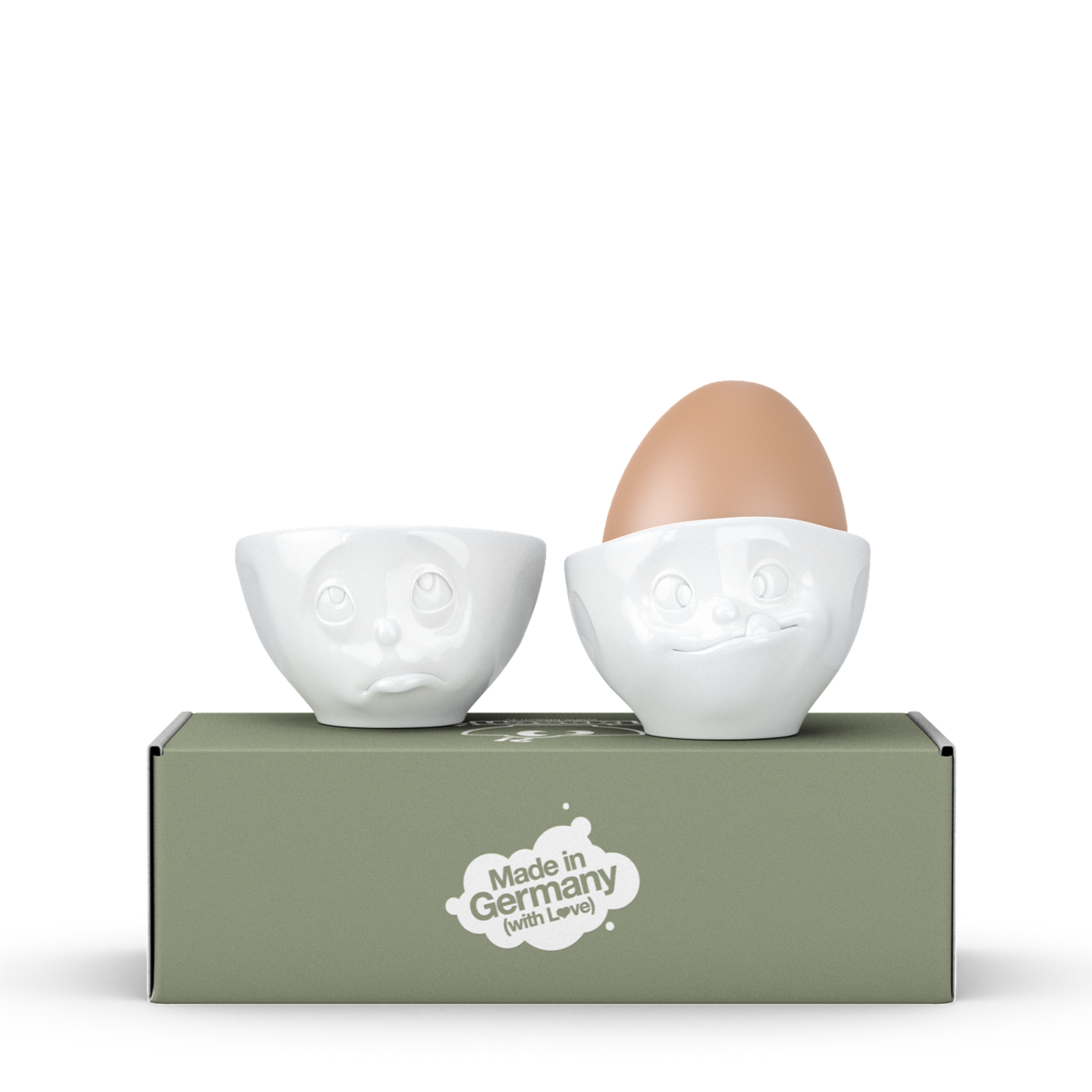 Eierbecher-Set Nr.2 Och Bitte/lecker, weiß