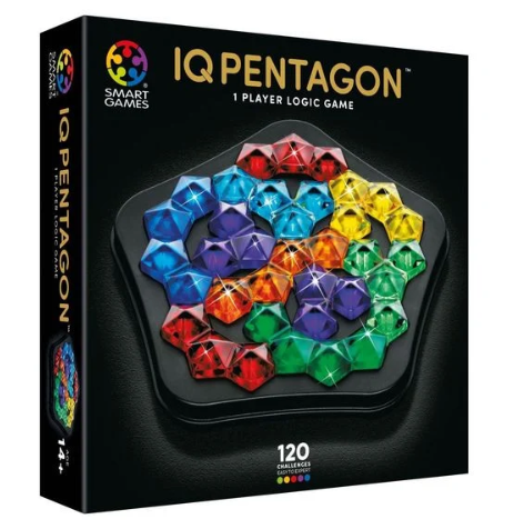 IQ Deluxe - Penta ist ein Logikspiel. Die Abbildung zeigt das Puzzle in der Verpackung.