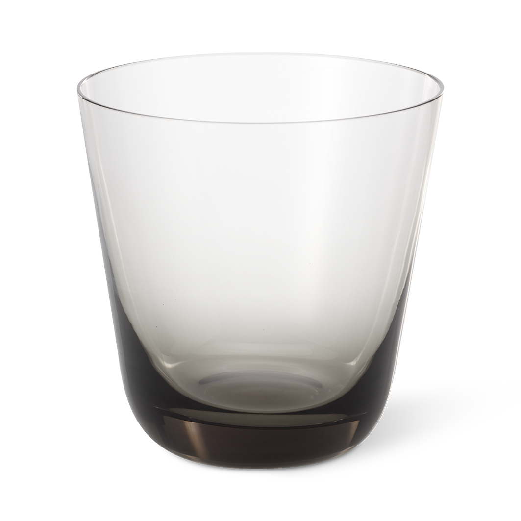 Das Bild zeigt ein Glas mit einem Fassungsvermögen von 0,25 Litern in grauer Farbe aus der Serie Capri. Das Glas hat ein schlichtes, modernes Design mit leicht getöntem Glas.
