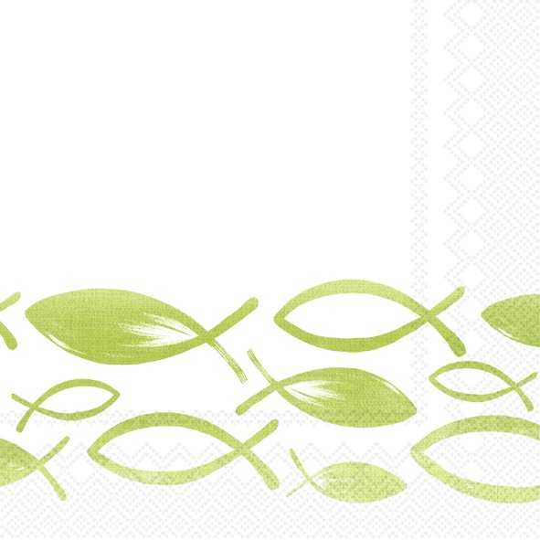 Dieses Produkt sind JOYFUL FISH light green Cocktail-Servietten C 999529. Es handelt sich um hellgrüne Cocktail-Servietten.