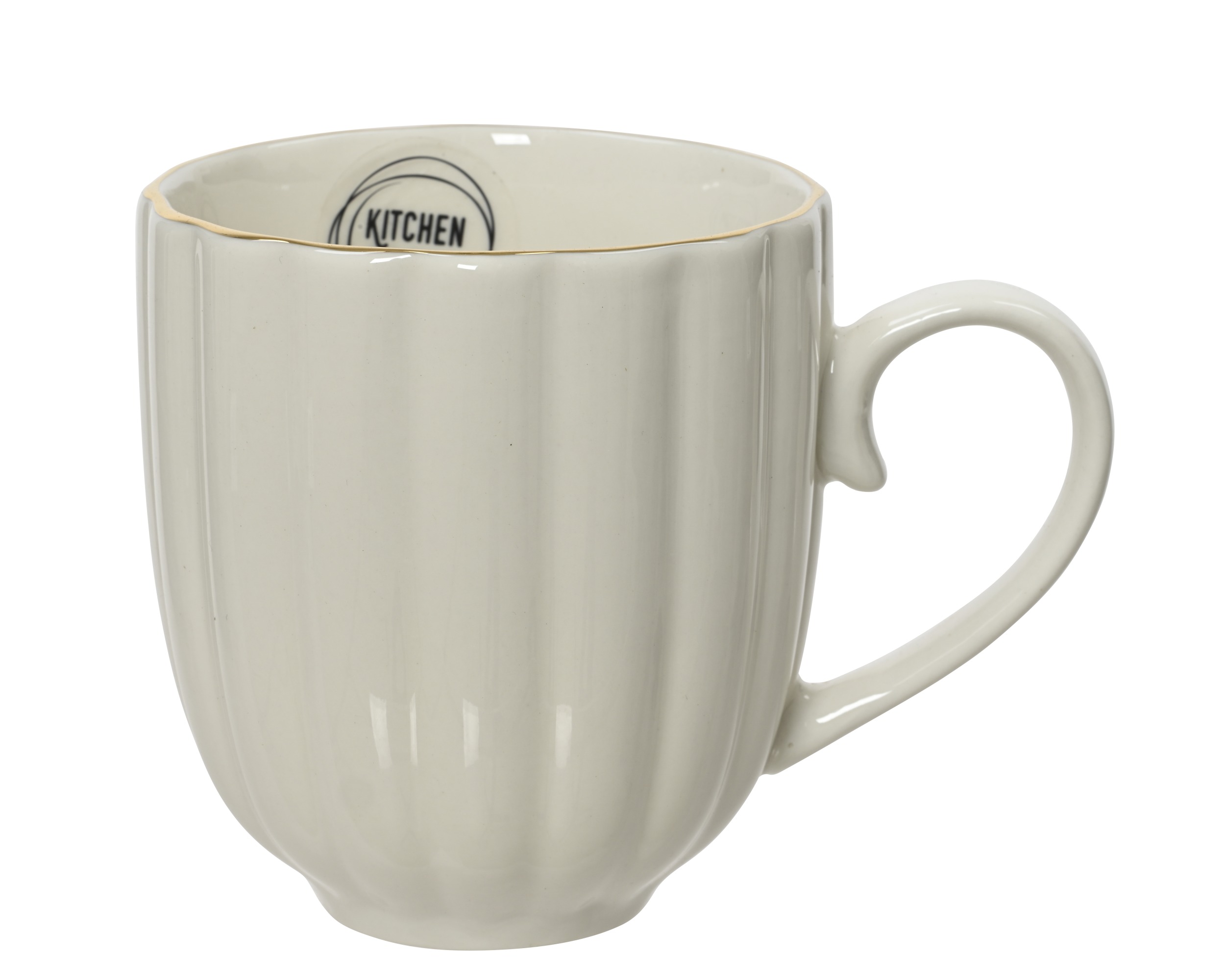 Becher aus Porzellan mit glatter Oberfläche. Perfekt für heiße und kalte Getränke.