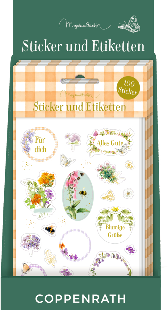 Stickerbogen Sticker und Etiketten Gartenliebe. Verschiedene Sticker und Etiketten mit liebevollen Gartenmotiven.