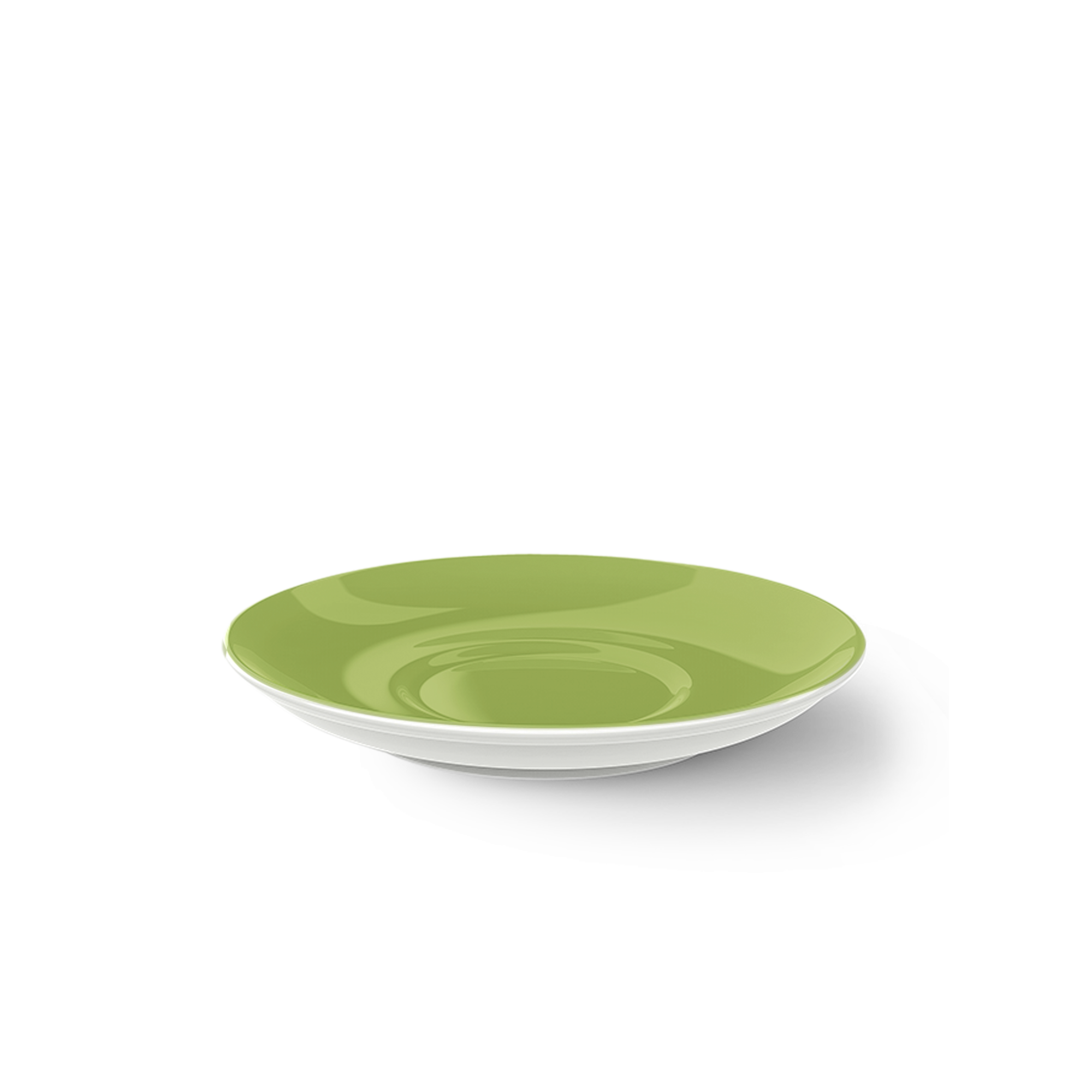 Dies ist eine Kaffee Untertasse mit 14,5 cm Durchmesser in Maigrün. Die Untertasse stammt aus der Solid Color Kollektion.