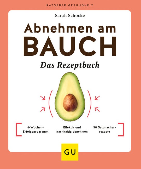 Das Bild stellt das Produkt 'Abnehmen am Bauch - Das Rezeptbuch' dar. Es enthält Rezepte zum Abnehmen im Bauchbereich.