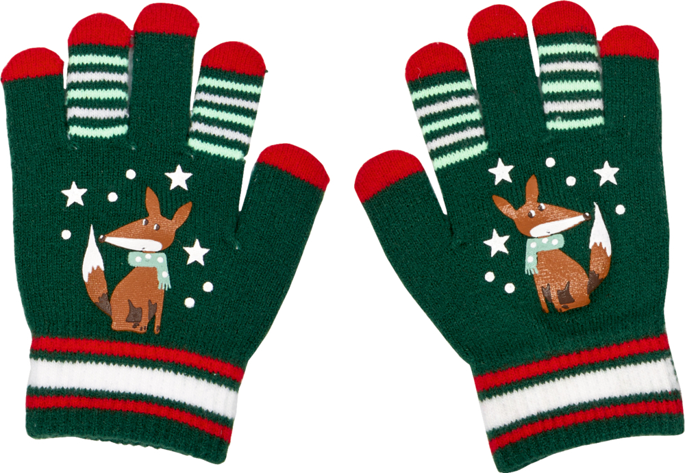 Dieses Bild zeigt die 'Winterzauber Im Weihnachtswald - Zauberhandschuhe'. Die Zauberhandschuhe sorgen für warme Hände und weihnachtliche Stimmung.