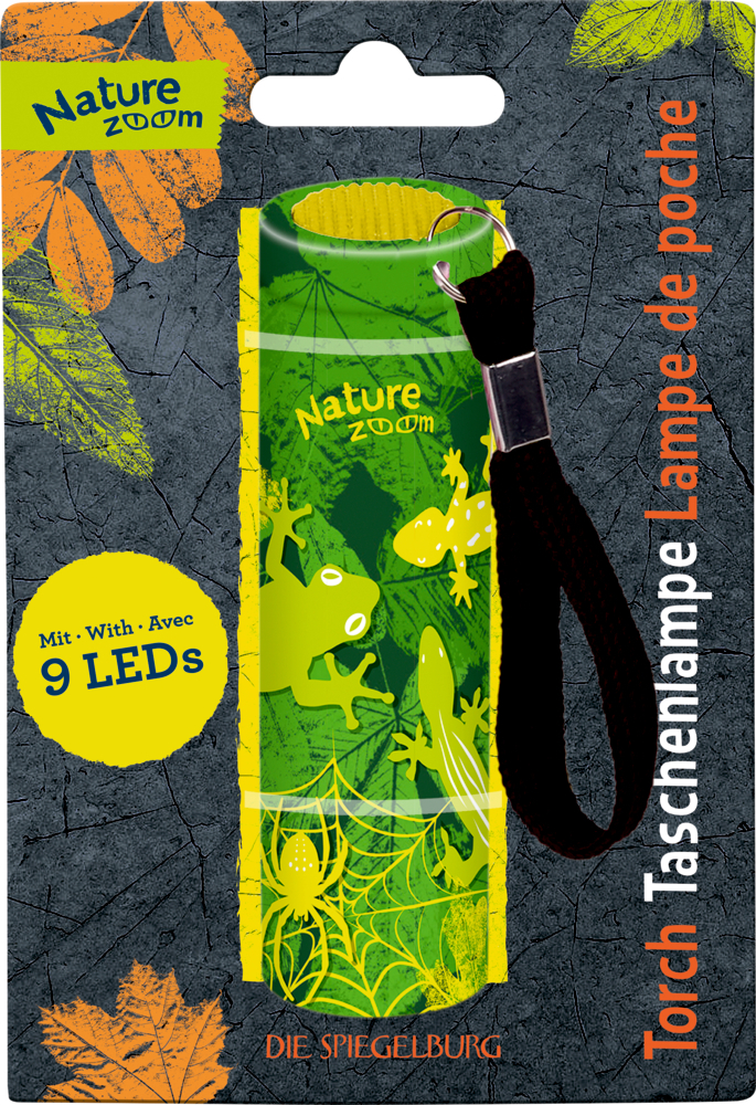 Das Bild zeigt die 'Nature Zoom - Kleine Taschenlampe'. Die Taschenlampe ist ideal als Begleiter auf Reisen oder beim Camping.
