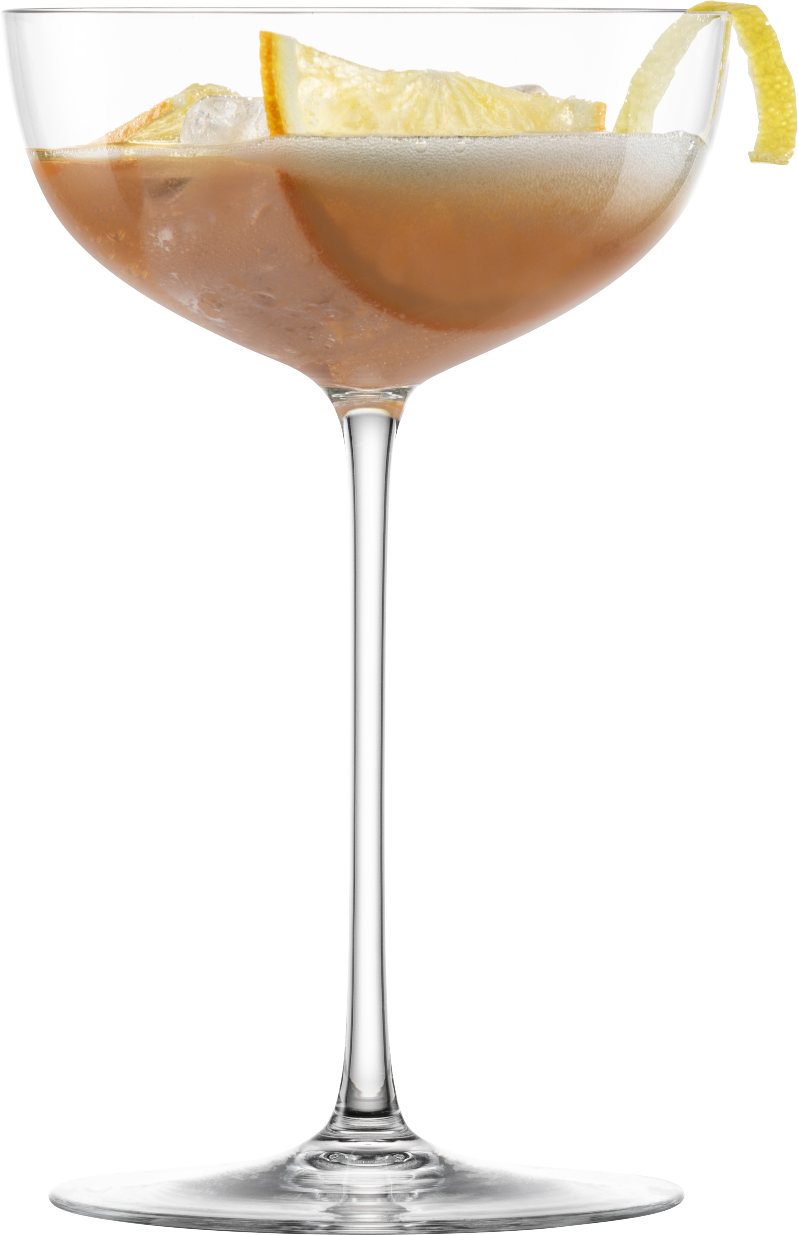 Das Bild zeigt eine Cocktailschale. Die Schale steht einzeln auf einem schlichten Untergrund.