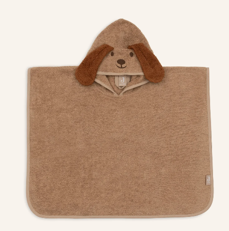 Der Badeponcho - Diego Dog ist mit einem niedlichen Hundemotiv gestaltet. Er trocknet sanft und hält nach dem Baden warm.
