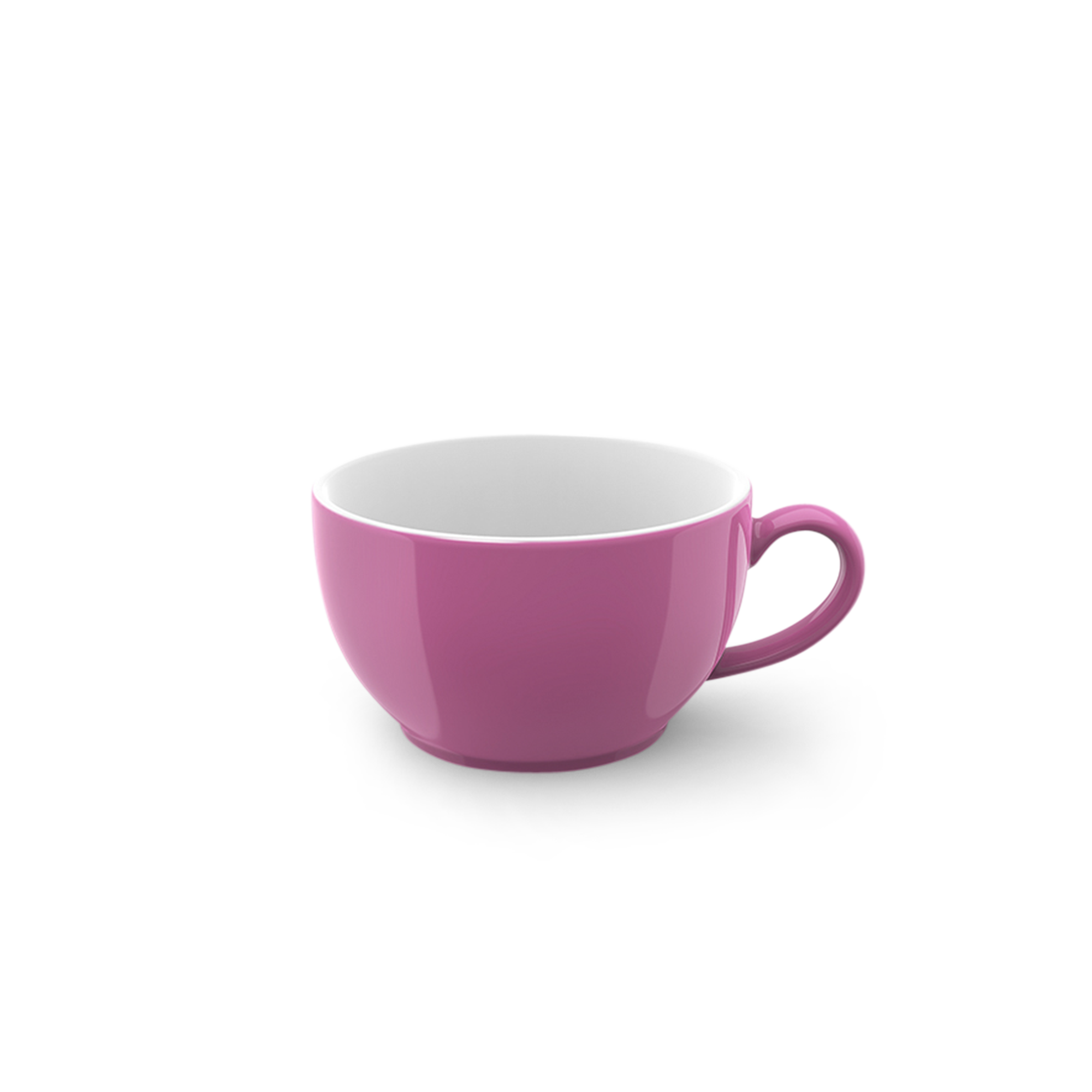 Zu sehen ist eine Kaffee Obertasse mit einem Fassungsvermögen von 0,25 l in Pink Solid Color. Diese Tasse ist ideal für Kaffee und andere Heißgetränke geeignet.