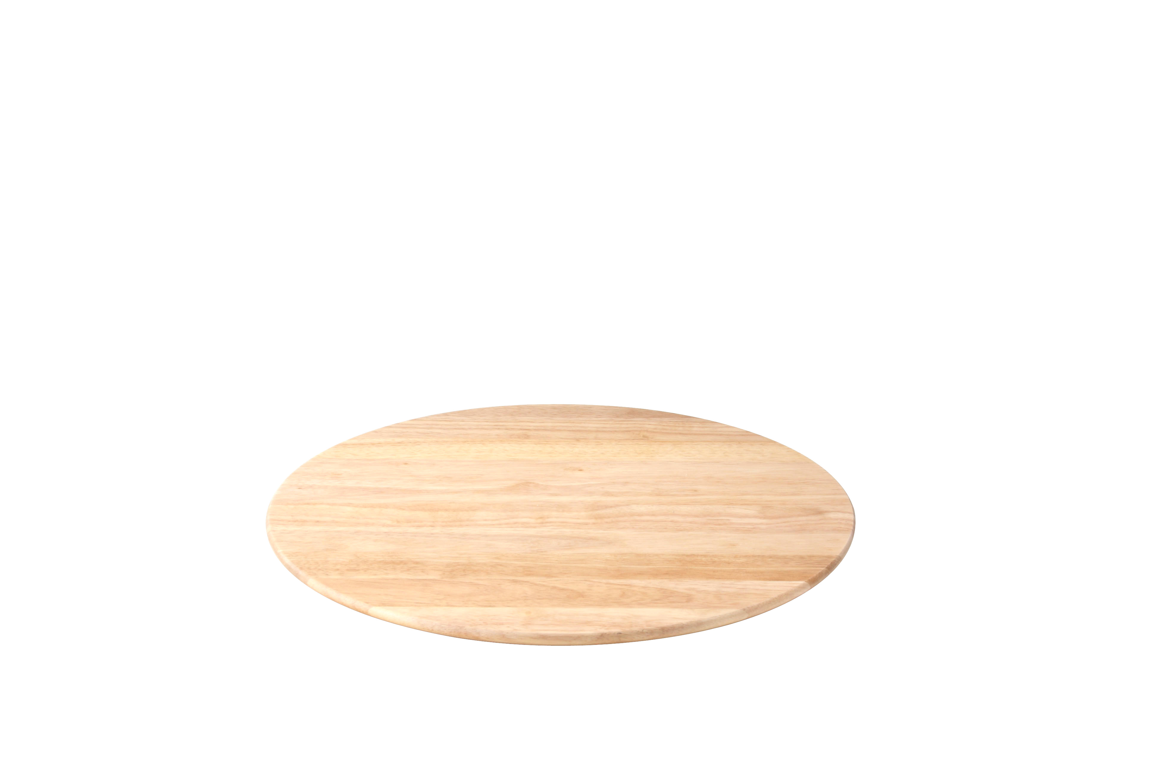 Auf dem Bild ist eine runde Holzplatte zu sehen. Der Hintergrund ist komplett weiß.