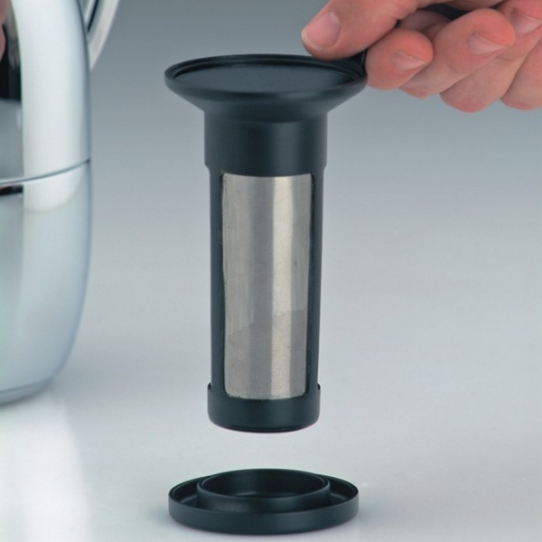 Ein kompakter Teefilter ist abgebildet. Er eignet sich zur Zubereitung von Tee.