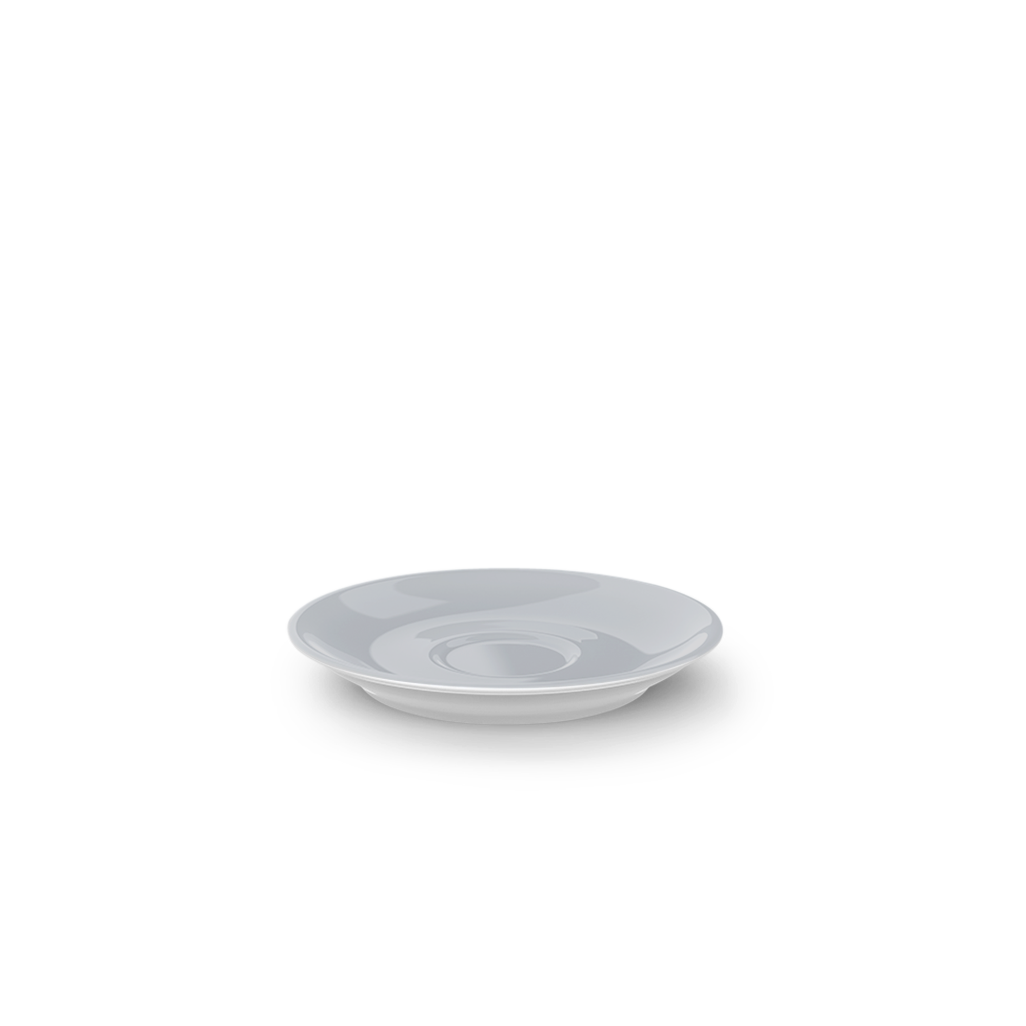 Espresso Untertasse Classico 12 cm Lichtgrau Solid ist auf dem Bild abgebildet. Die Untertasse ist rund und in einem hellen Grauton gehalten.