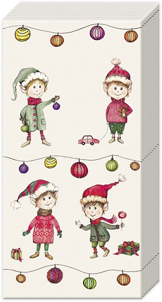 Hier sieht man ELVES AT WORK Cream Papiertaschentücher PT1086860. Es sind weiche Taschentücher für den täglichen Gebrauch.