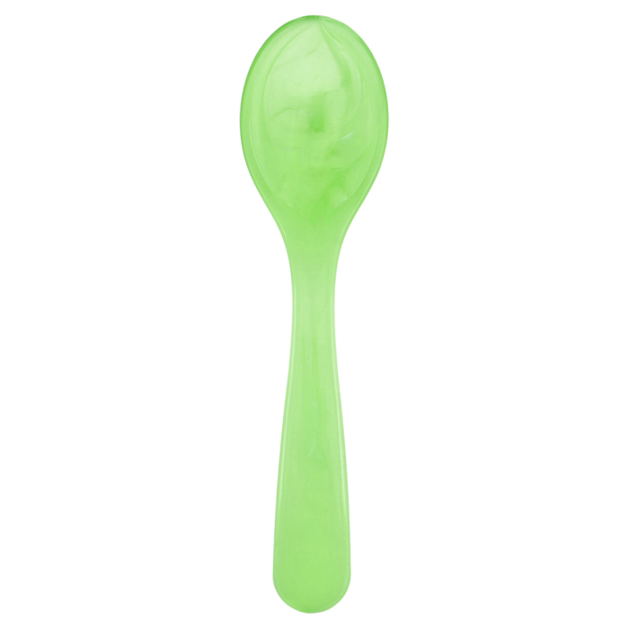 Eierlöffel Acryl apple green marmoriert 12 cm. Der Löffel hat ein apfelgrünes marmoriertes Design.