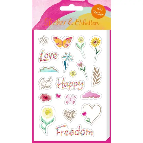 Stickerbogen: Sticker und Etiketten -Love&Happines