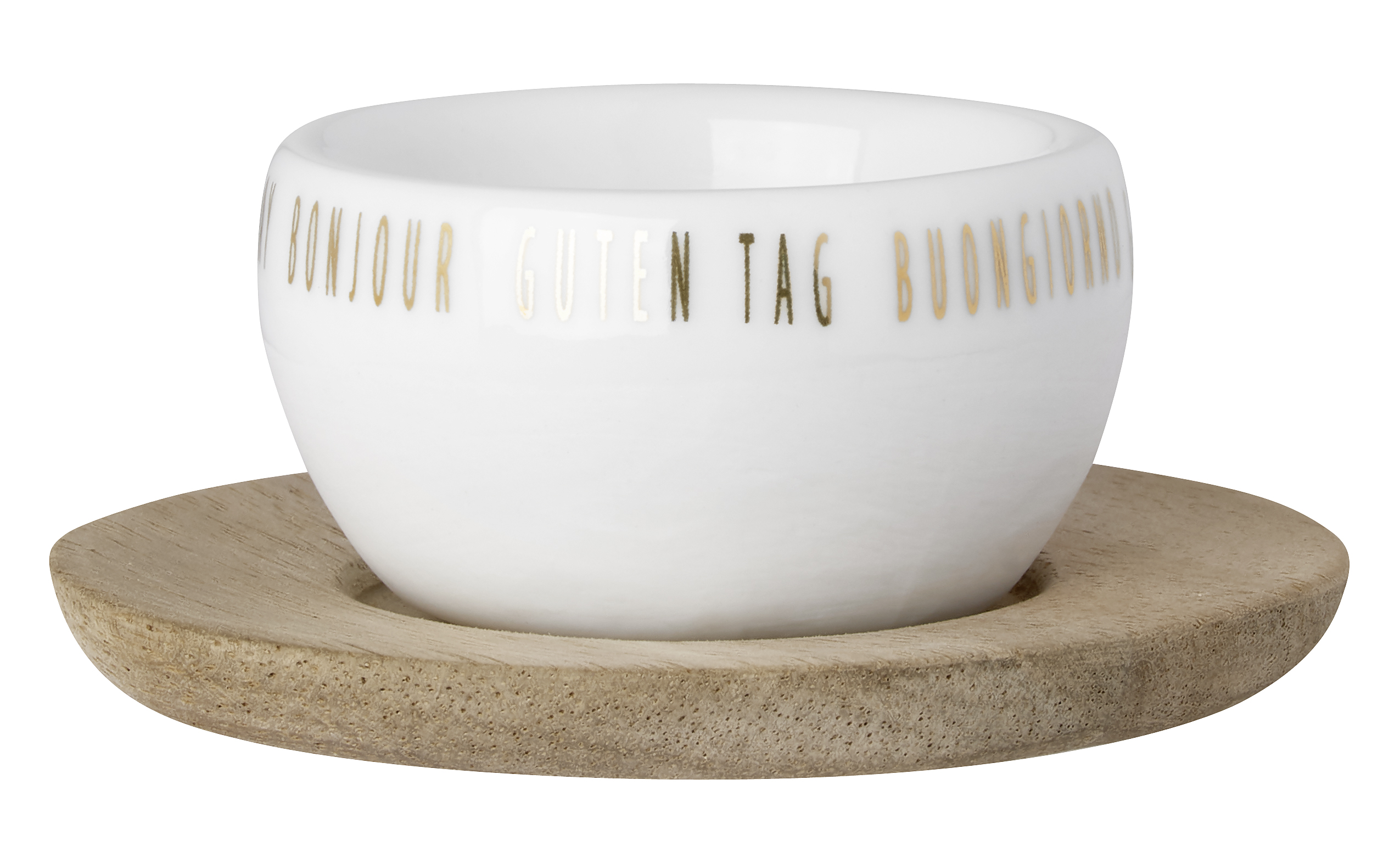 Eierbecher mit Unterteller neutral PET Räder Design - Image 3