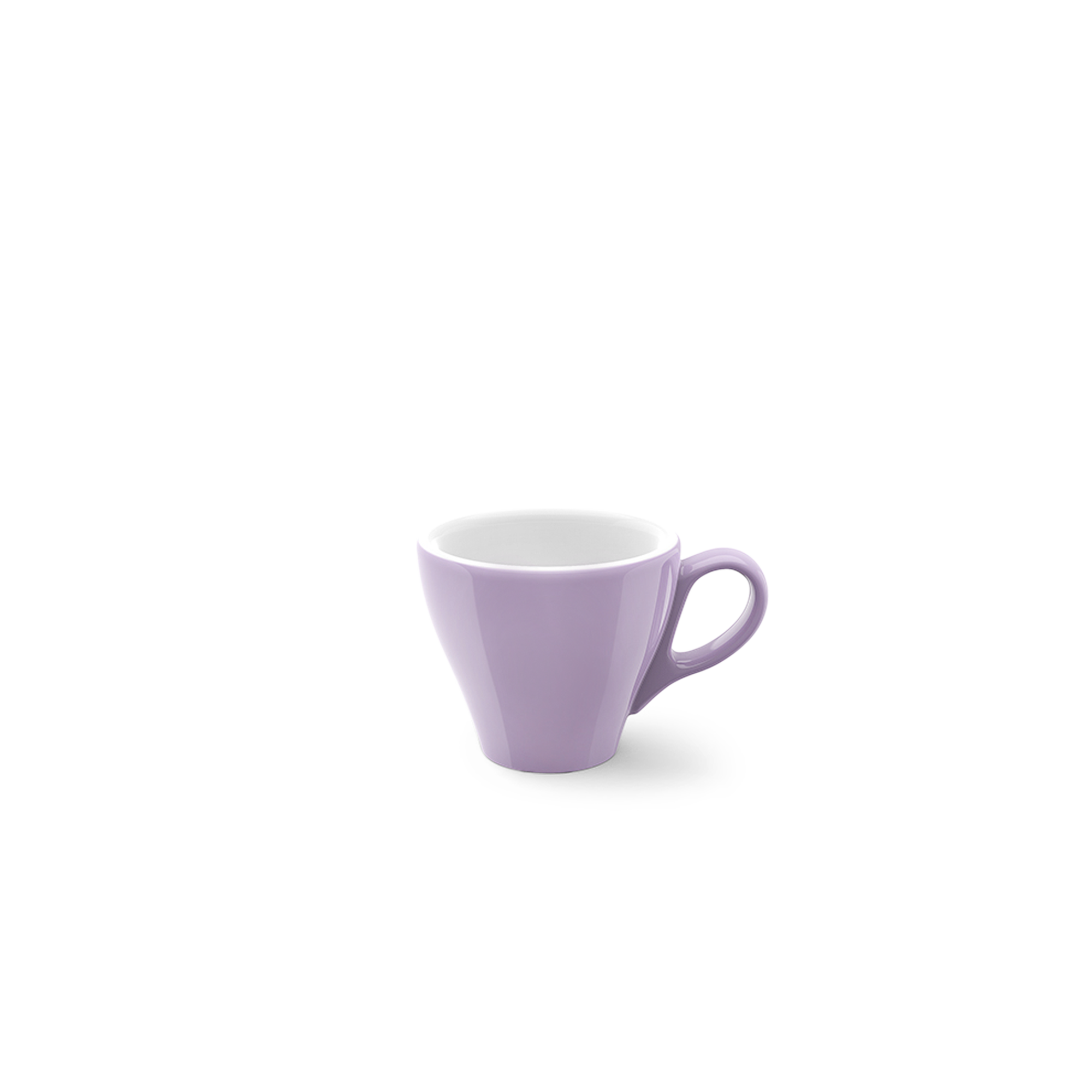 Abgebildet ist eine Espresso Obertasse Classico mit 0,09 Litern Fassungsvermögen in Fliederfarbe. Die Tasse hat ein schlichtes und elegantes Design.