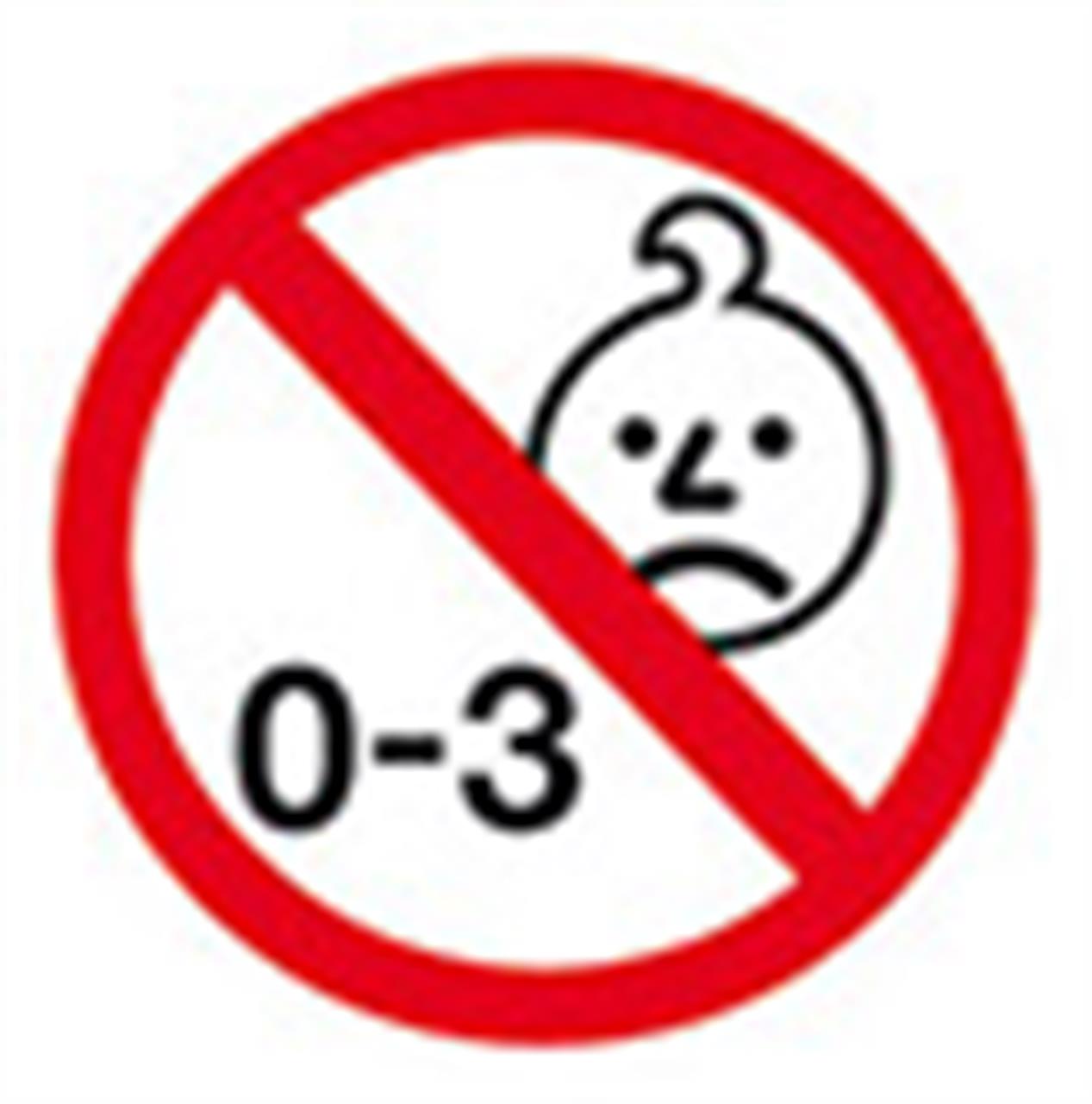 Das Bild zeigt ein Warnsymbol mit einem durchgestrichenen Babygesicht und der Zahl "0-3". Es bedeutet, dass das Produkt "Perlen Bunt 1000 Stück" nicht für Kinder unter 3 Jahren geeignet ist.