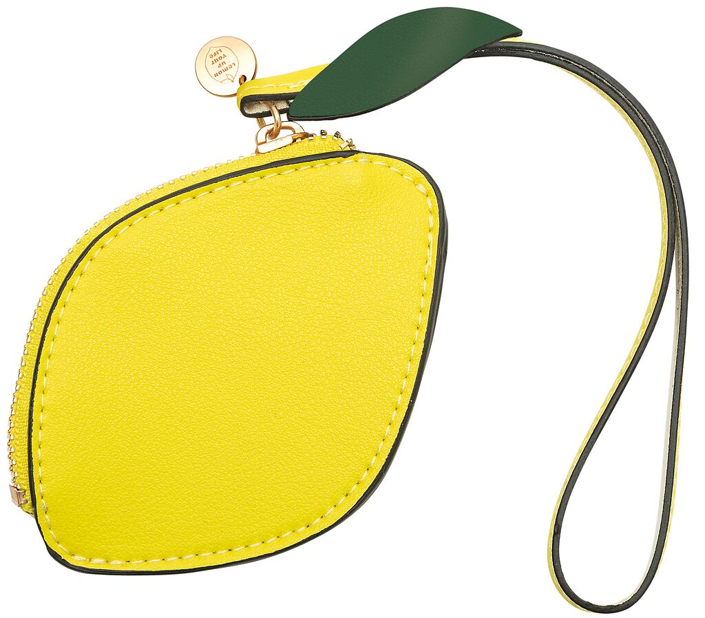 Die Mini-Tasche Lemon Drop ist auf dem Bild zu sehen. Eine kleine Tasche mit Zitronenmotiv.