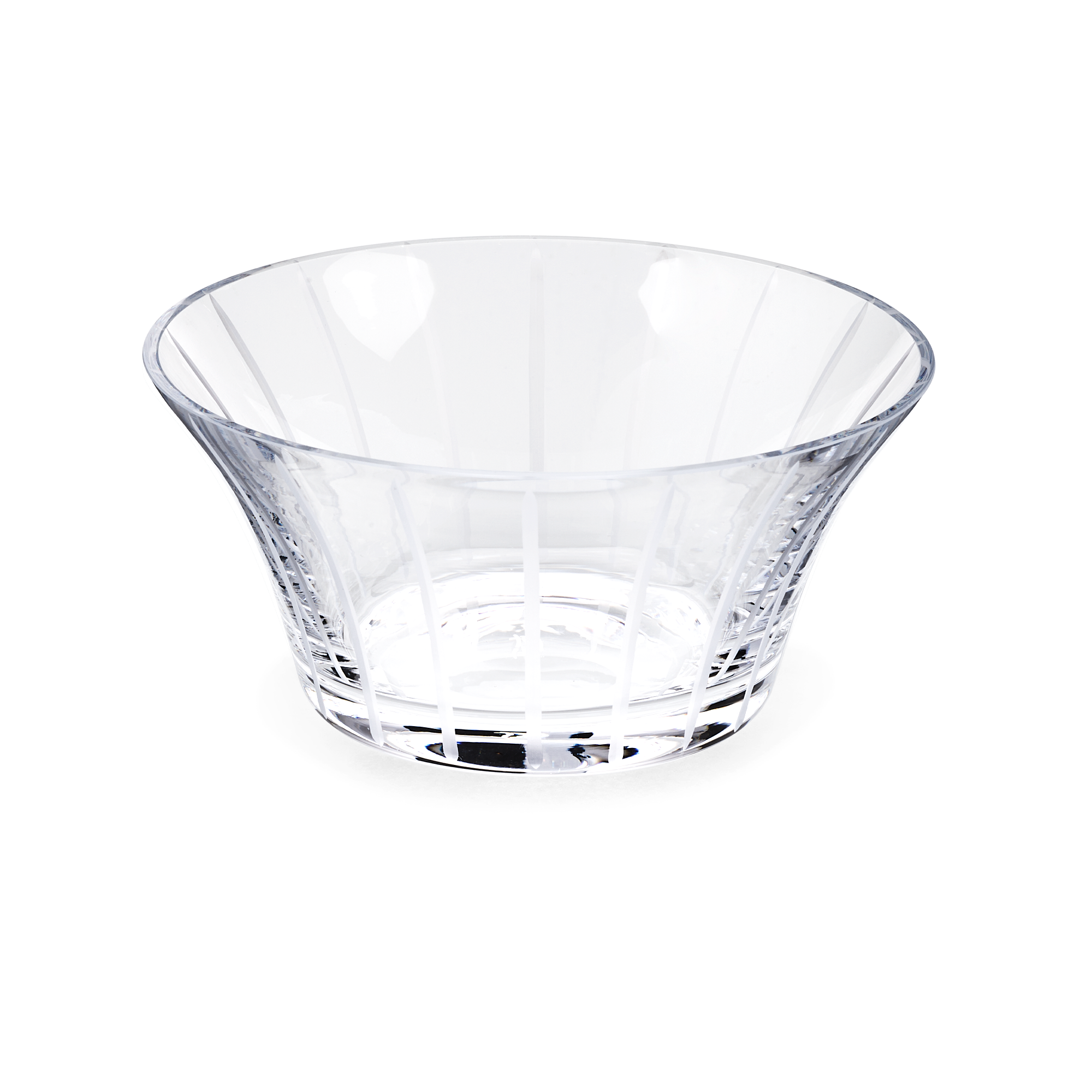 Dessertschale aus Glas mit 14 cm Durchmesser und Vertikalschliff. Das Produkt trägt den Namen Cipriani Vertikalschliff Glas.
