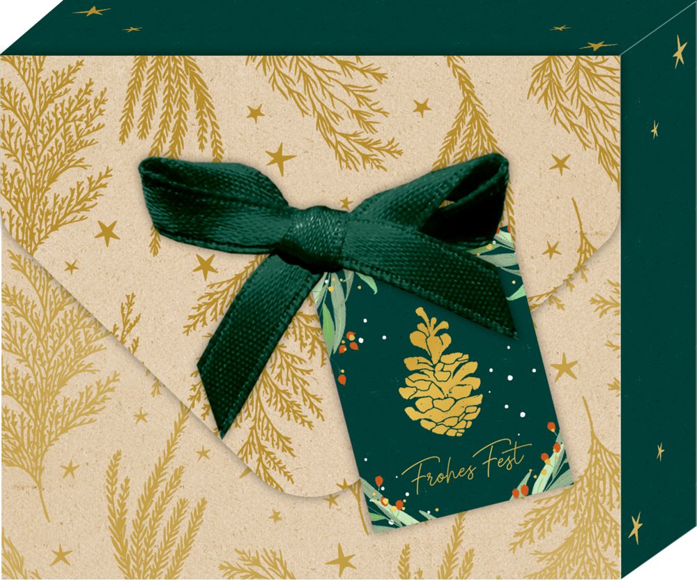 Dieses Bild zeigt die Wunscherfüller-Box Weihnachten - Winterliebe. Die Verpackung vermittelt eine winterliche und weihnachtliche Atmosphäre.