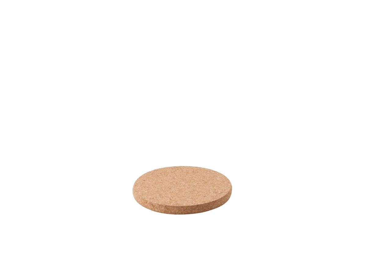 Das Bild zeigt einen runden Untersetzer aus Kork mit einem Durchmesser von 20 cm. Der Untersetzer liegt auf weißem Hintergrund.