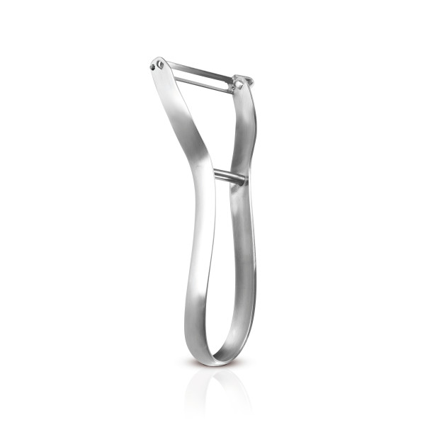 Universalschäler Curve Edelstahl ist ein praktisches Küchengerät zum Schälen von Obst und Gemüse. Das Produkt besteht aus Edelstahl und hat ein ergonomisches Design.