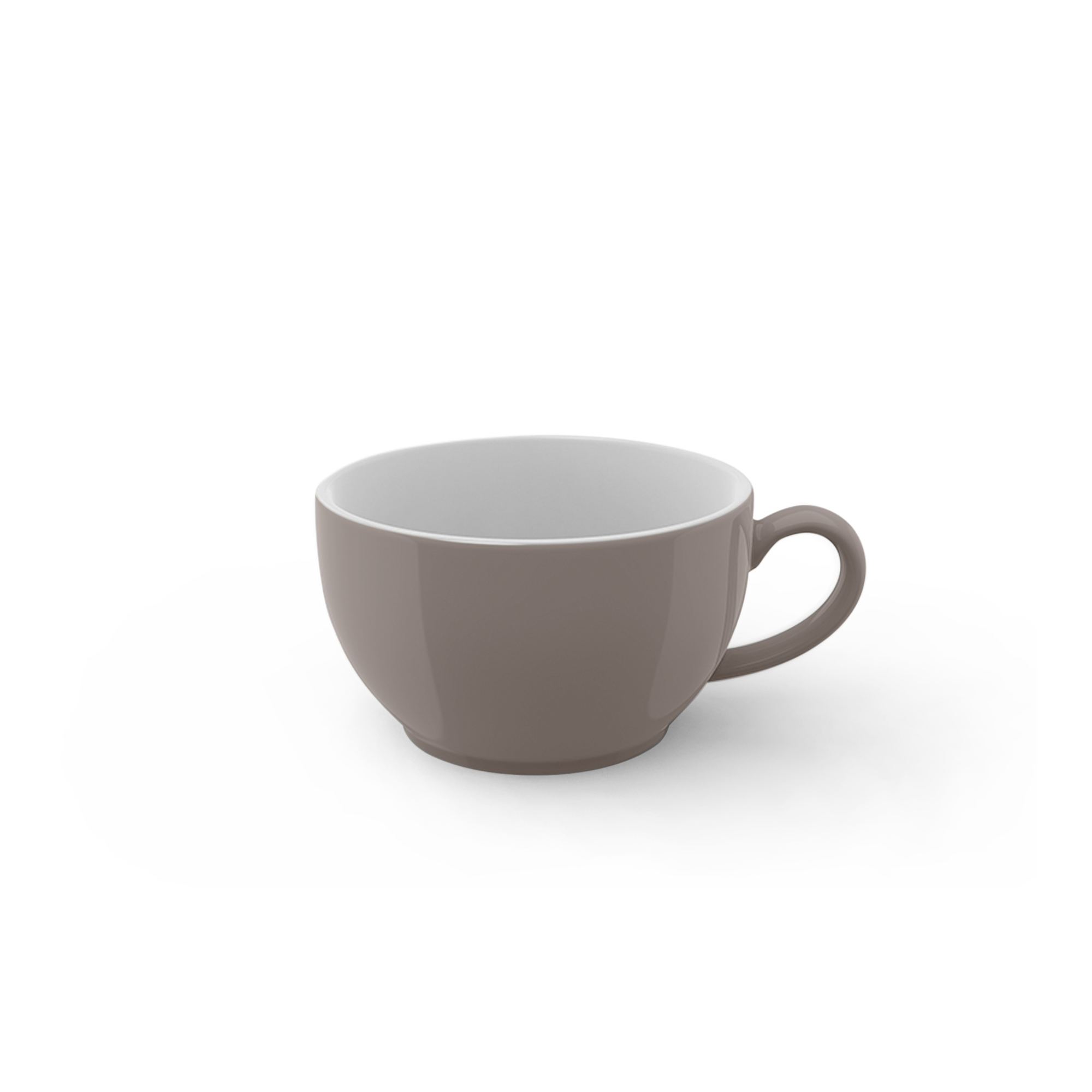 Auf dem Bild ist die Kaffee Obertasse 0,25 l Kiesel Solid Color zu sehen. Die Tasse ist für Kaffee geeignet und hat ein schlichtes, modernes Design.
