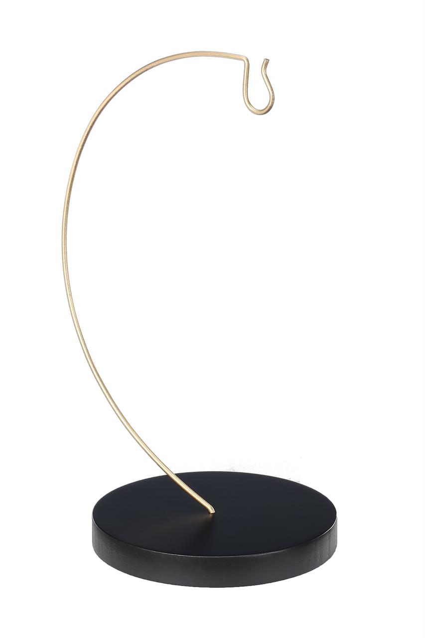 Dies ist ein Ornamentenständer aus schwarzem MDF mit einer Höhe von 25 cm. Das Produkt ist für Dekorationszwecke geeignet.
