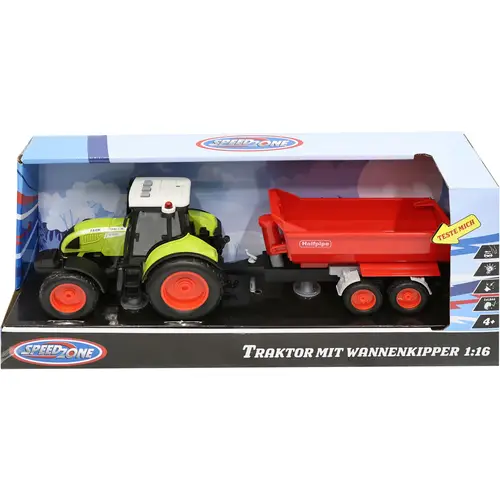 Speedzone Traktor mit Wannenkipper, Licht & Sound, Friktion - Image 5