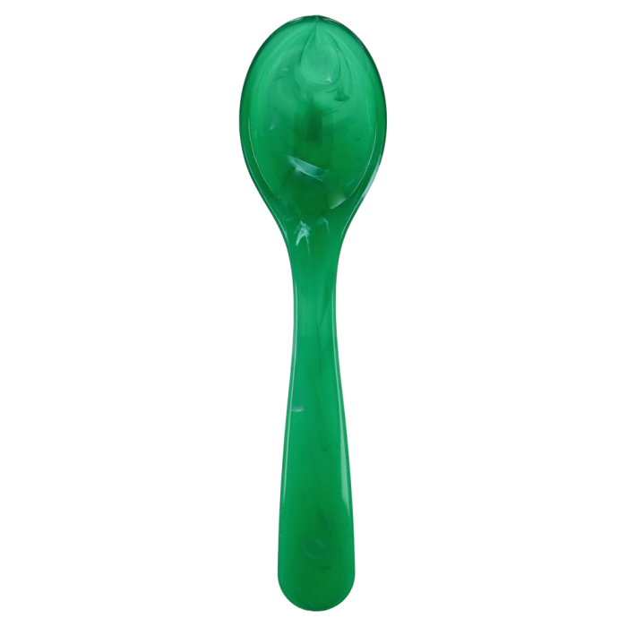 Eierlöffel Acryl dark green marmoriert 12 cm. Der Löffel ist in dunklem grün marmoriert gestaltet.