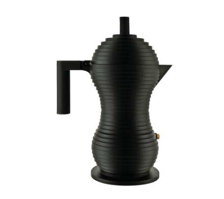 Espressokocher PULCINA, SCHW. ist auf diesem Bild abgebildet. Der Espressokocher ist in Schwarz gehalten.