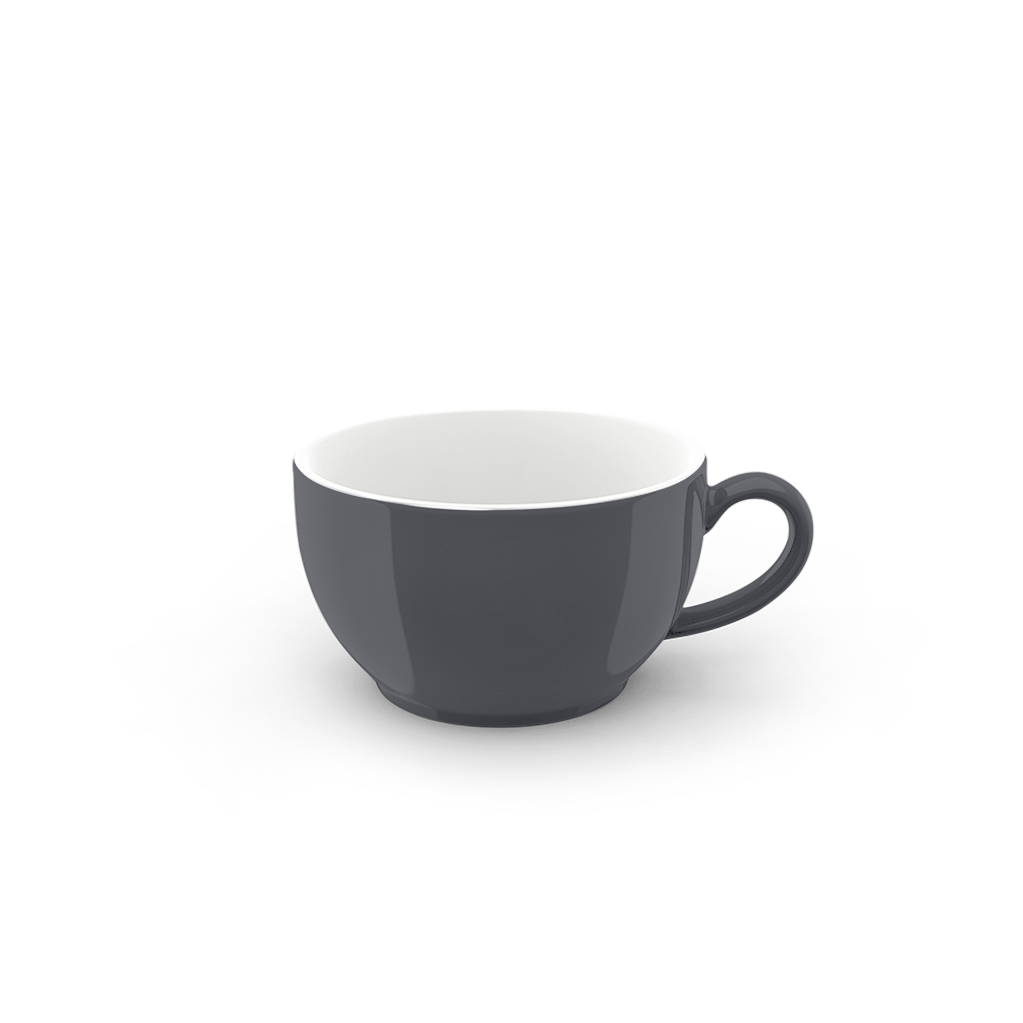 Eine Kaffee Obertasse mit einem Fassungsvermögen von 0,25 l in der Farbe Anthrazit aus der Solid Color Serie. Die Tasse ist schlicht und modern gestaltet.